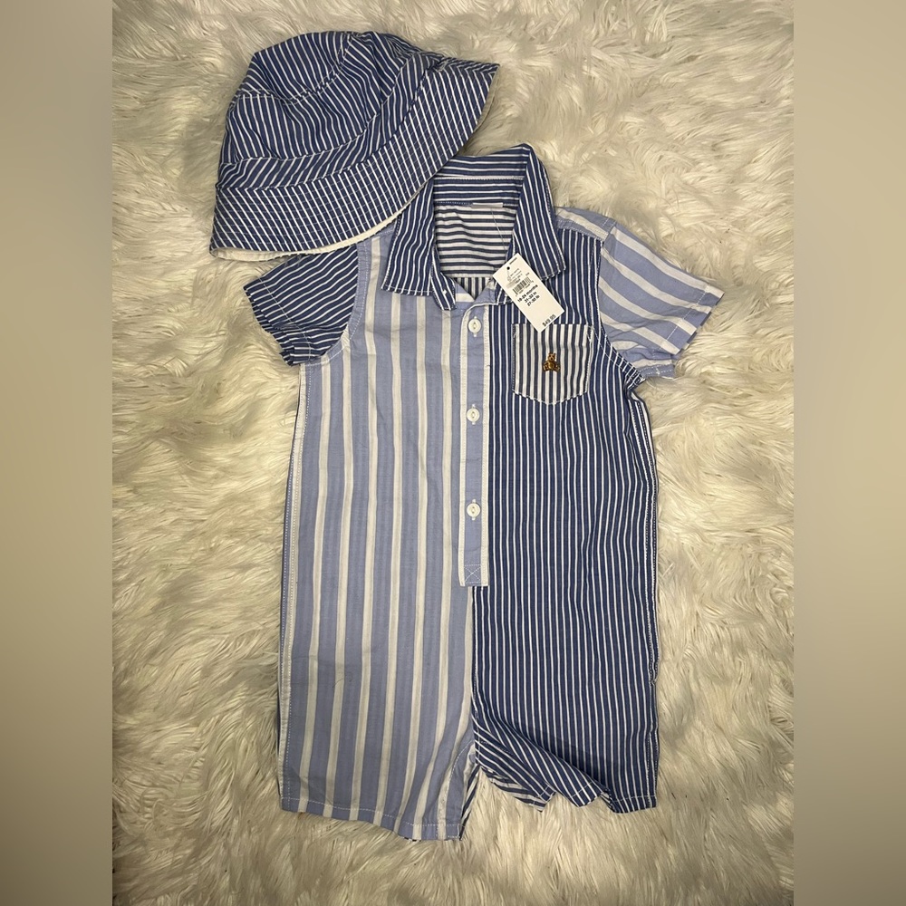 Brand New NWT Baby Gap Onesie with Matching Bucket Hat Size 18-24 months